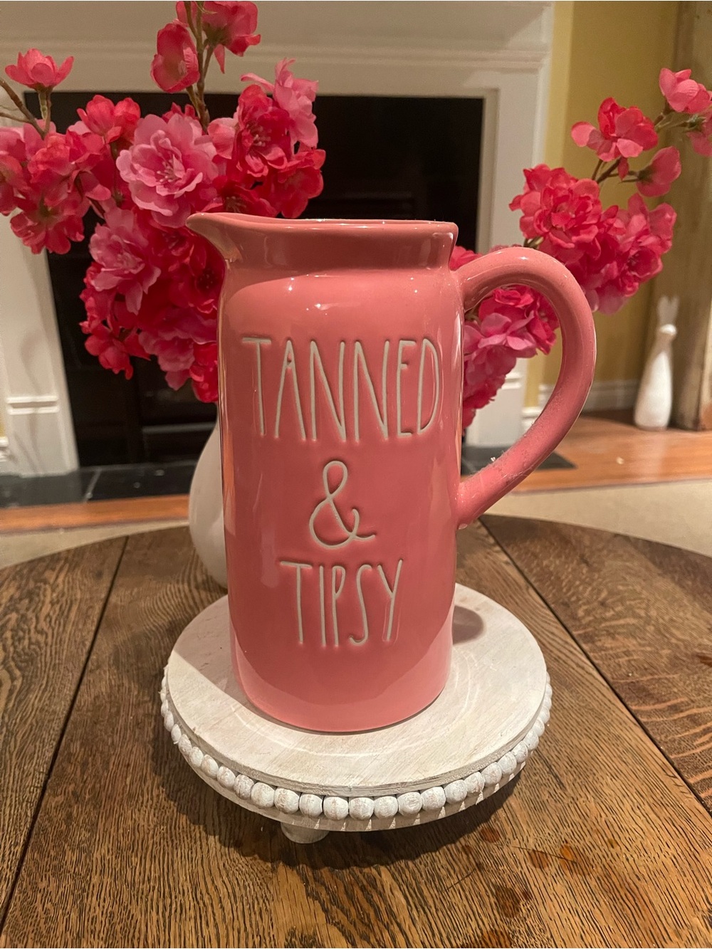 Rae Dunn Pink Ceramic Pitcher